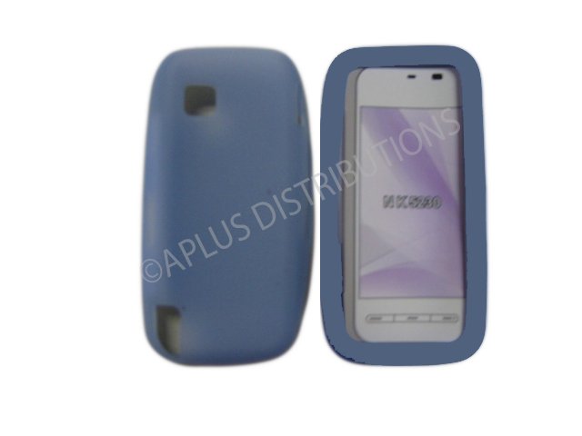 New Light Blue Solid Color Silicone Skin Case For Nokia Nuron 5230 - (0010)