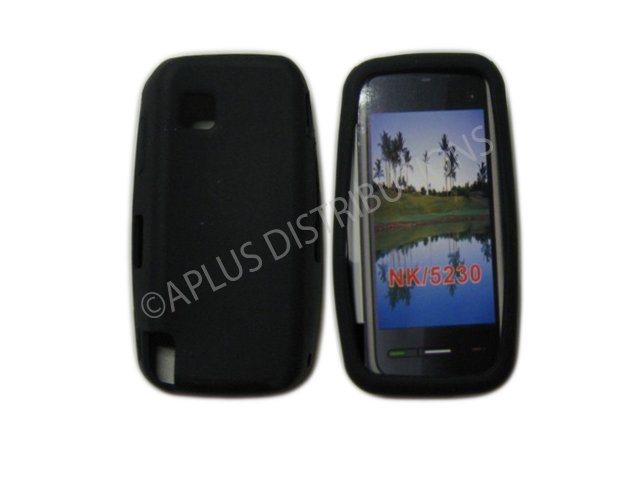 New Black Solid Color Silicone Skin Case For Nokia Nuron 5230 - (0006)