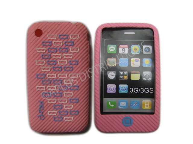 New Pink Primo Bricks Design Silicone Cover For iPhone 3G 3GS - (0042)