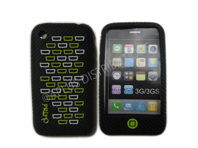New Black Primo Bricks Design Silicone Cover For iPhone 3G 3GS - (0038)