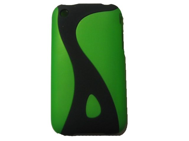 New Lime Green Rubberized Twist Design Hard Protective Cover For iPhone 3G 3GS - (0102)