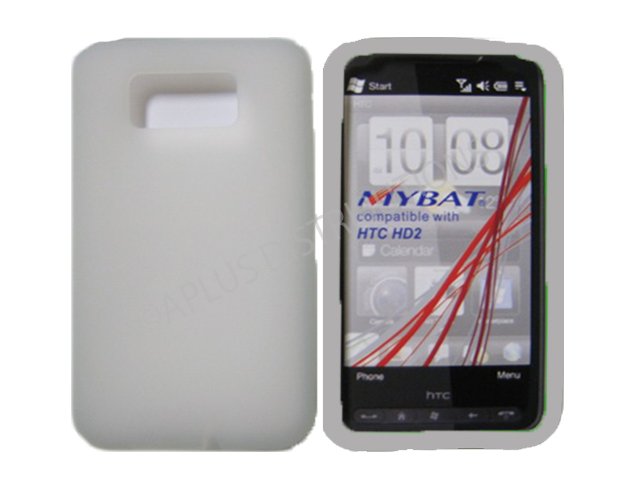 New Clear Solid Color Silicone Skin Case For HTC HD 2