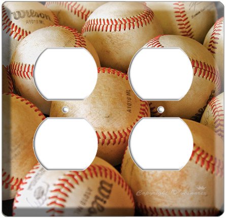 NEW BASEBALL PLAYED OLD BALLS MLB ELECTRIC QUARD POWER OUTLET COVER WALL PLATE COVER