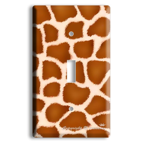 GIRAFFE PRINT KIDS ROOM DECOR SINGLE LIGHT SWITCH WALL PLATE COVER