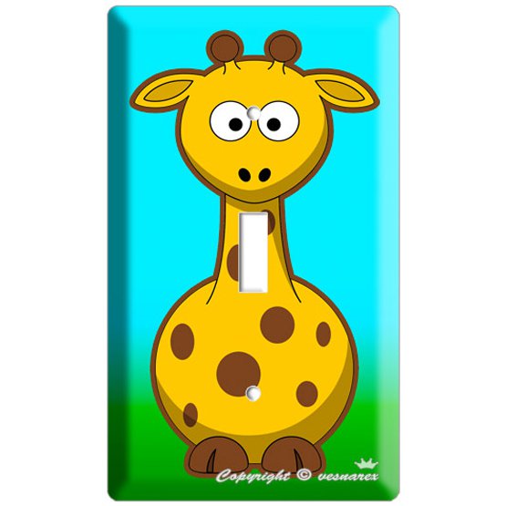 CUTE BABY GIRAFFE CILDRENS KIDS BOYS GIRLS ROOM DECOR SINGLE LIGHT SWITCH WALL COVER PLATE