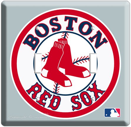 NEW BOSTON RED SOX BASEBALL MLB DOUBLE SWITCH COVER WALL PLATE COVER ROOM DECOR