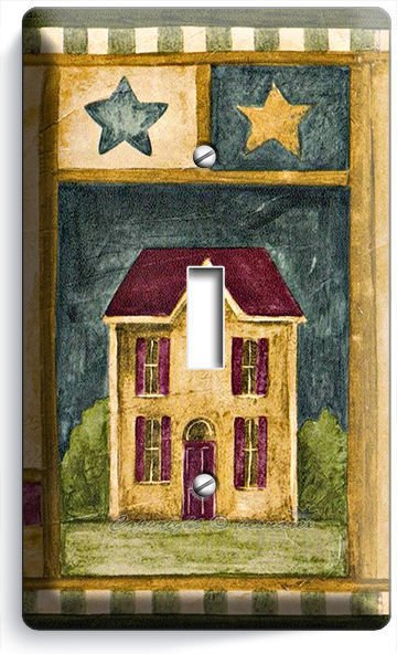 RUSTIC OLD AMERICAN COUNTRY HOUSE SINGLE LIGHTSWITCH WALL PLATE COVER HOME DECOR