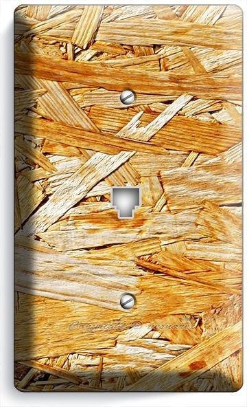 RUSTIC ROUGH PLYWOOD WOOD LOOK PHONE TELEPHONE WALL PLATE KITCHEN ROOM ART DECOR