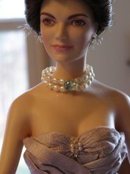 Genuine Double Pearl with Aquamarine Doll Necklace