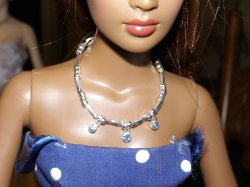 Twisted silver with blue crystals