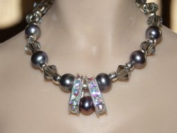 Black Pearls & Ice Necklace