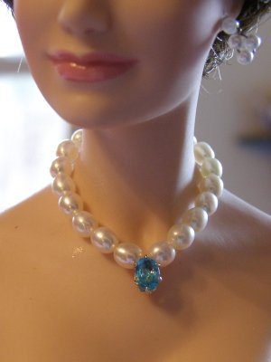 Stunning Blue Genuine Topaz Necklace Set