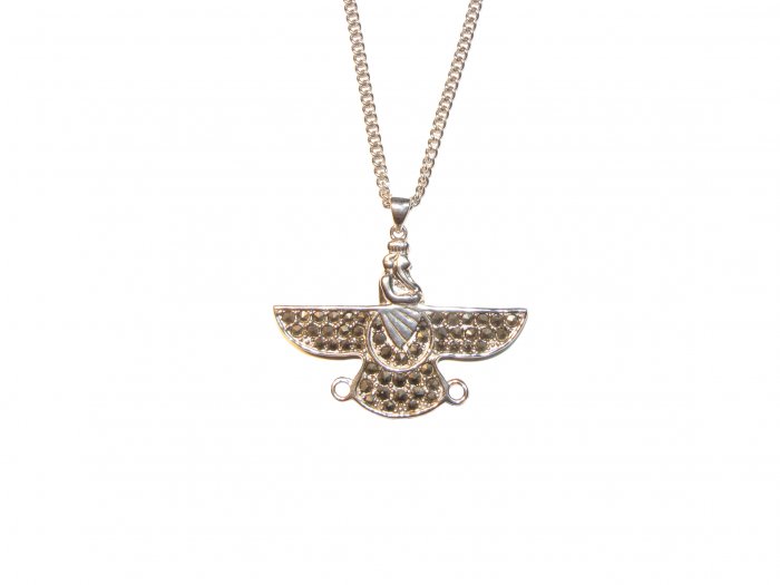 Farvahar Pendant 18k gold plated with CZ