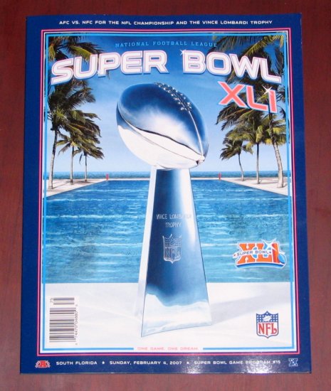 Super Bowl XLI Official Program Colts vs Bears
