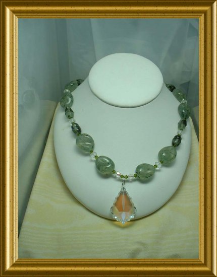 Prehnite and Crystal Necklace
