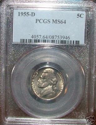 1955 D Jefferson Nickel PCGS MS64!!!