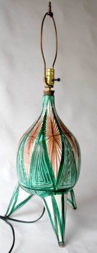CERAMIC TABLE LAMP VALAURIS MID CENTURY FRENCH POTTERY