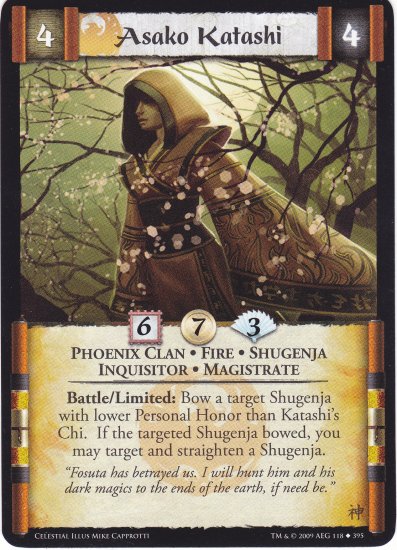 Asako Katashi (L5R) - Near Mint