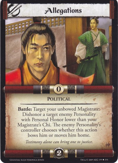 Allegations (L5R) - Near Mint