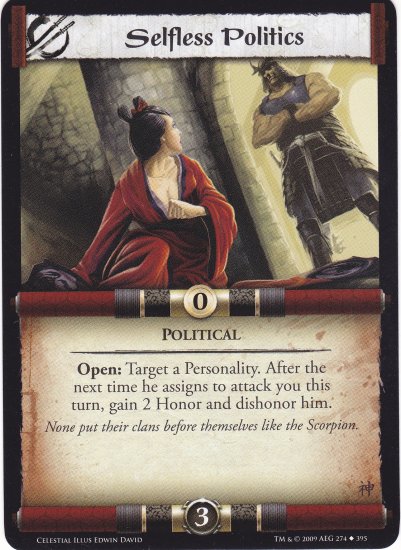 Selfless Politics (L5R) - Near Mint