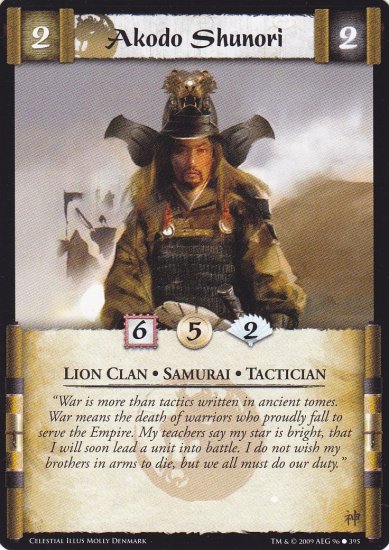 Akodo Shunori x3 (L5R) - Near Mint