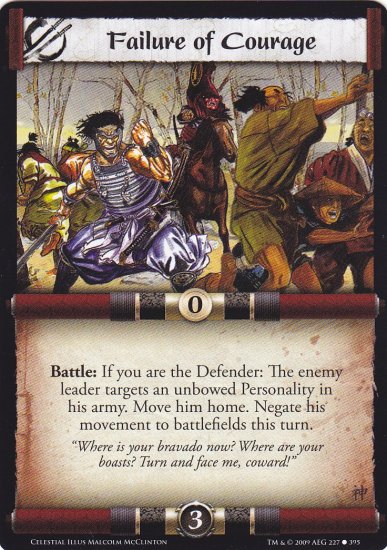 Failure of Courage x3 (L5R) - Near Mint