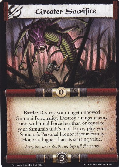 Greater Sacrifice x3 (L5R) - Near Mint
