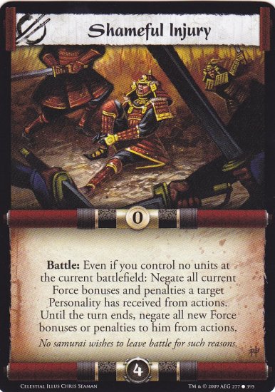 Shameful Injury x3 (L5R) - Near Mint