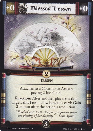Blessed Tessen x3 (L5R) - Near Mint