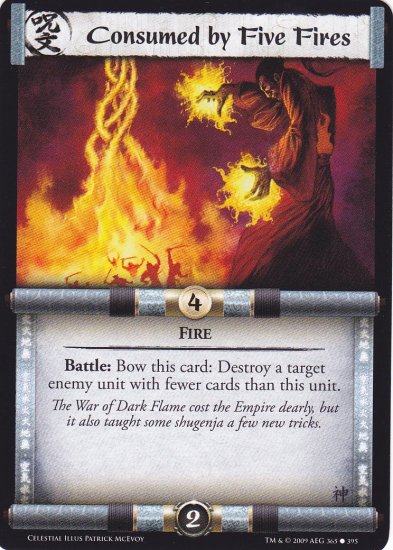 Consumed by Five Fires x3 (L5R) - Near Mint