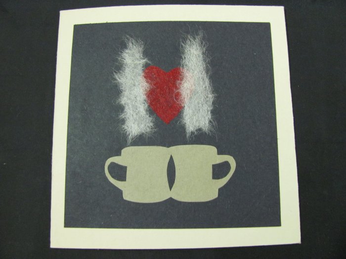 (HRT 01) Coffee & Heart Handmade Greeting Card