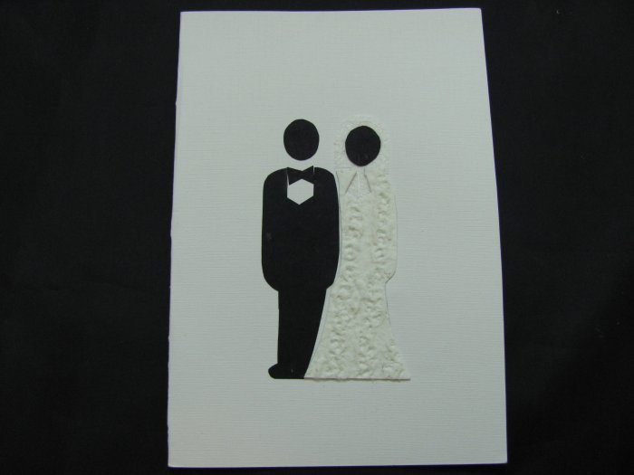 (WDG 02) Bride & Groom White Wedding Handmade Greeting Card