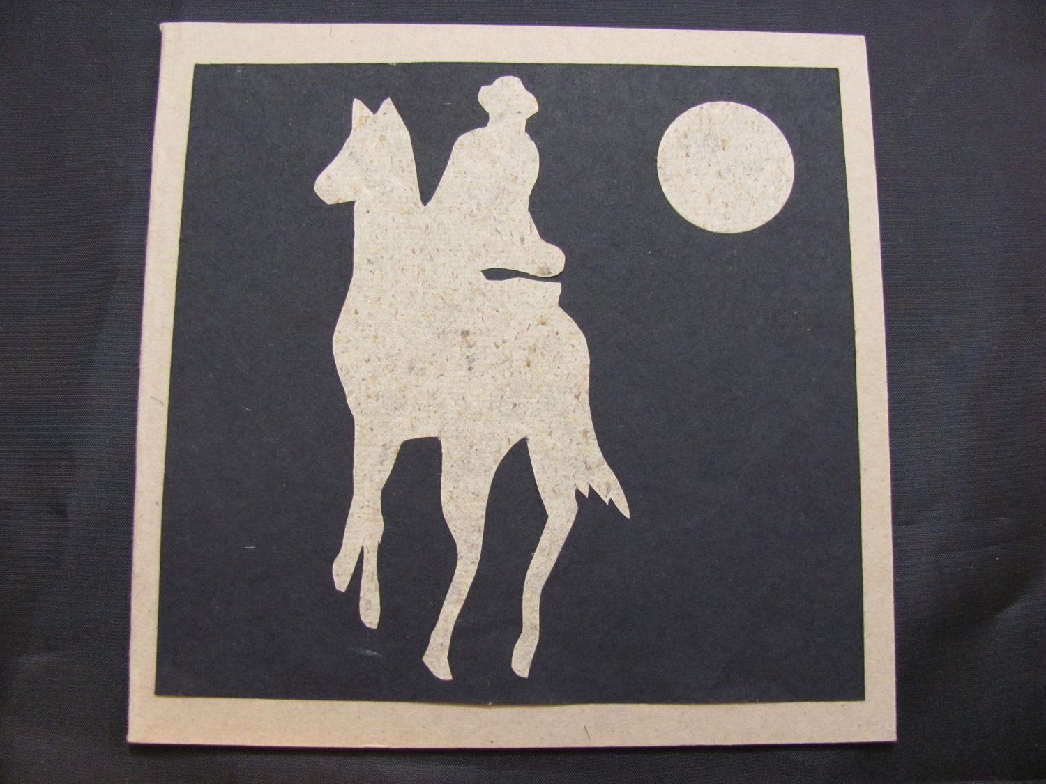(CBY 01) Horse and Cowboy Silhouette Handmade Greeting Card