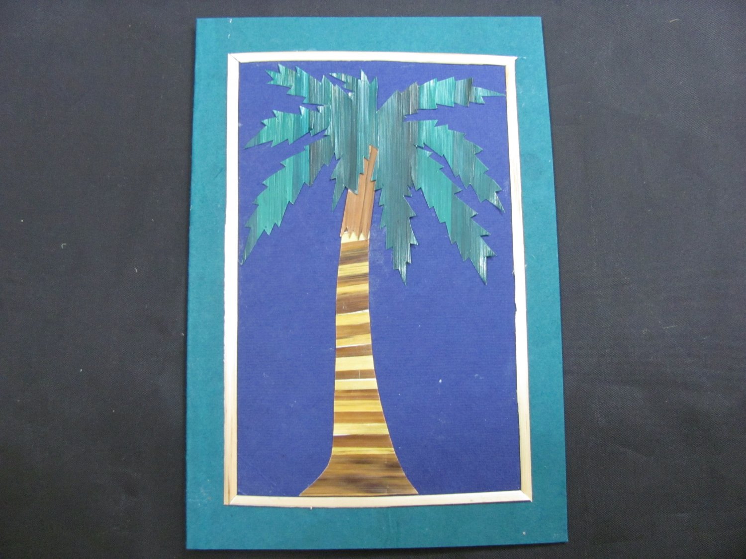 (TRE 01) Wheat Straw Palm Tree Handmade Greeting Card