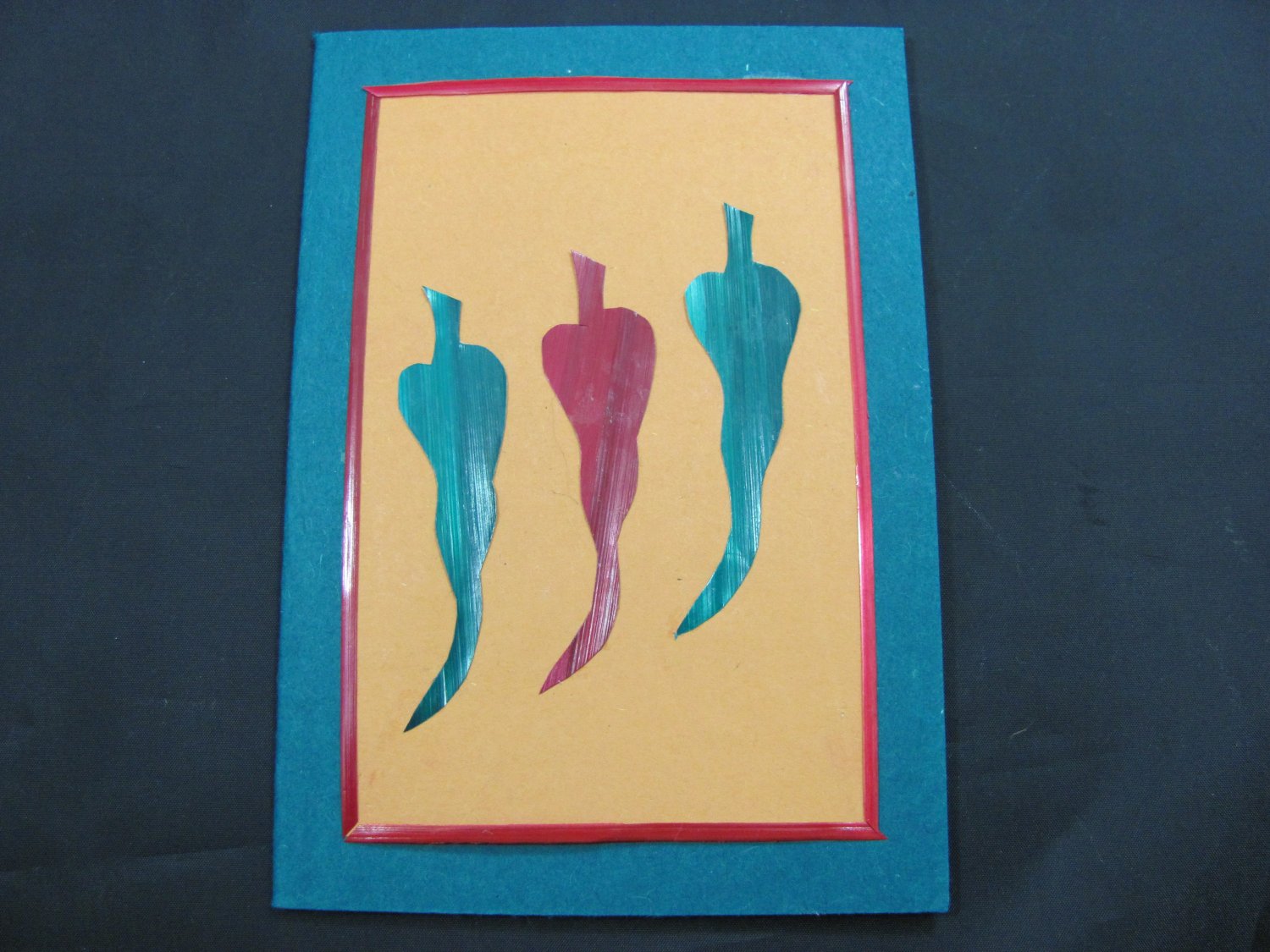 (HOT 01) Wheat Straw Chili Peppers Handmade Greeting Card