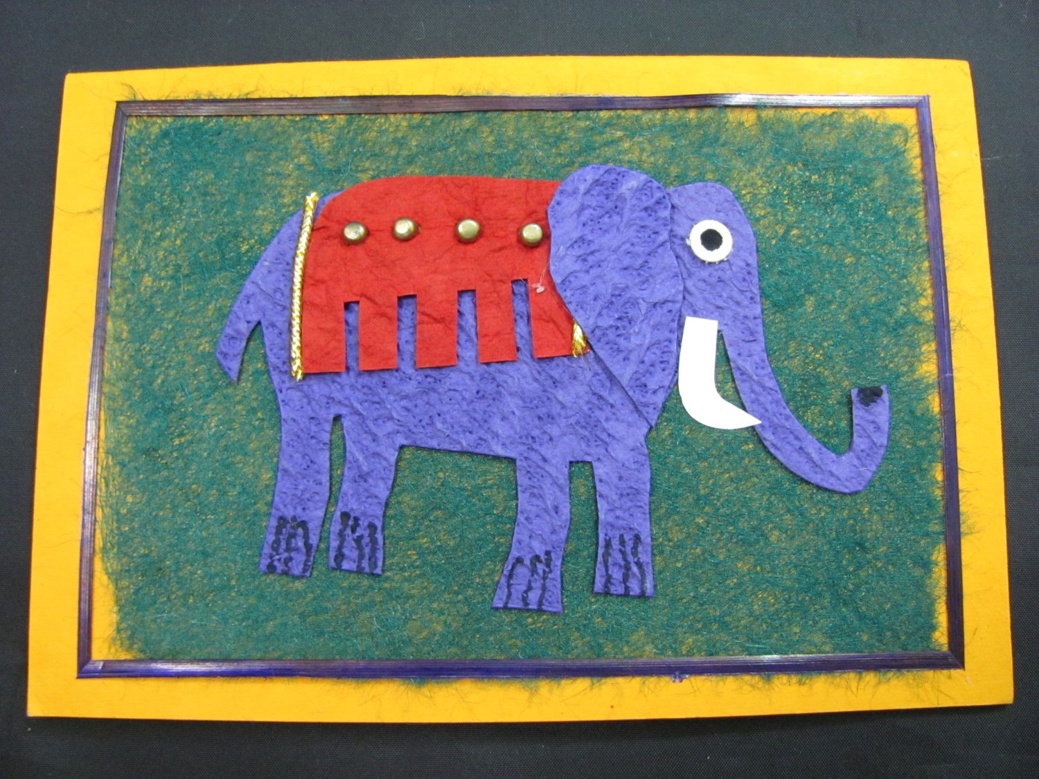 (ANM 07) Purple Elephant Handmade Greeting Card