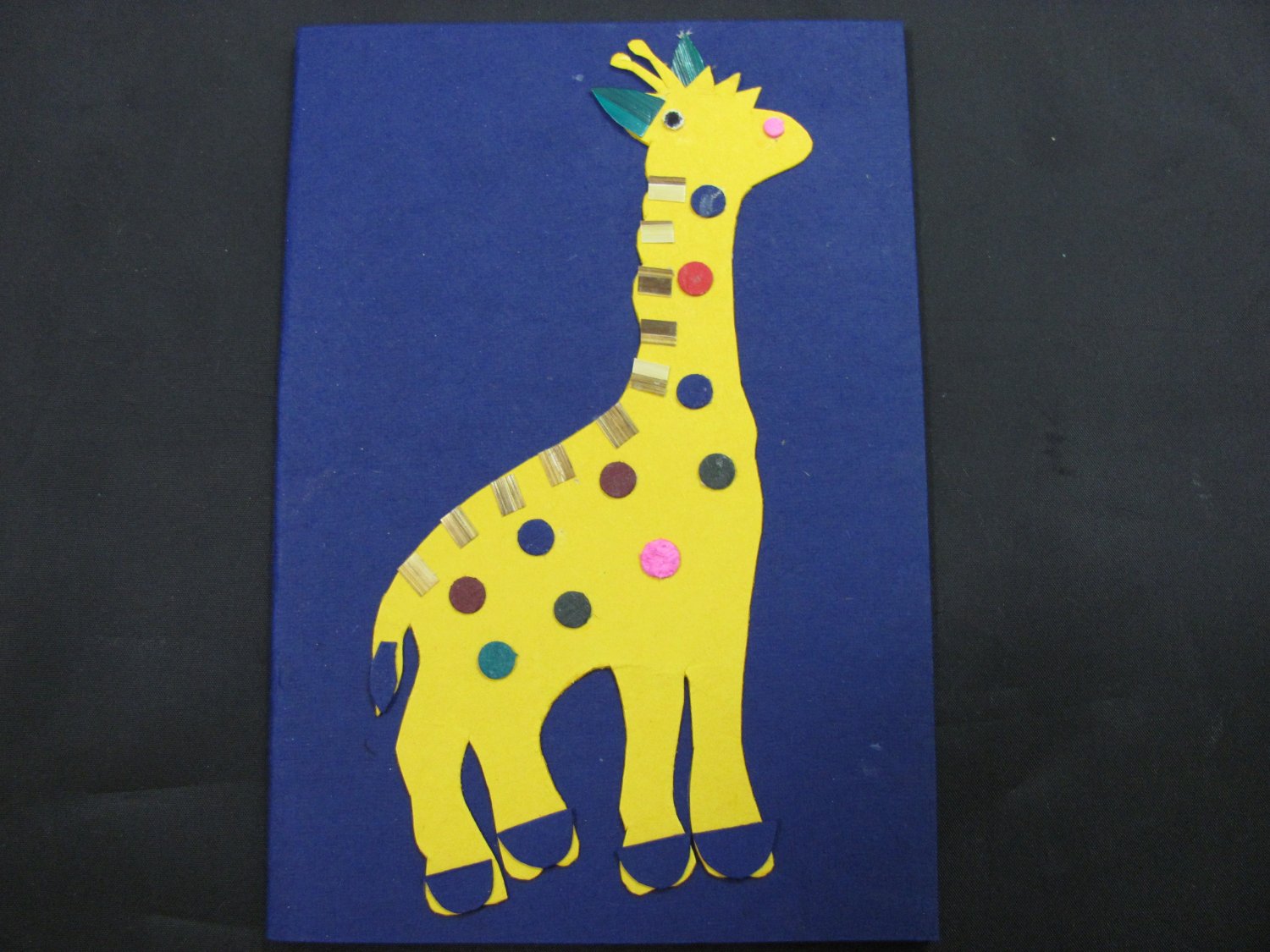 (ANM 06) Yellow Giraffe Handmade Greeting Card