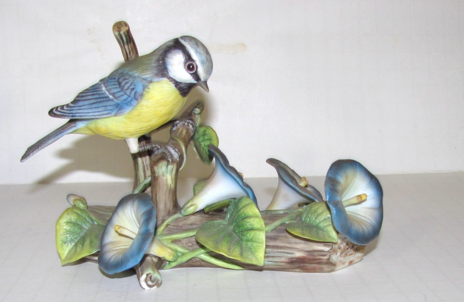 1981 LE Franklin Porcelain English Blue Tit Bird Figurine