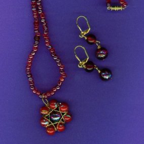 Red Wrapped Pendant Set
