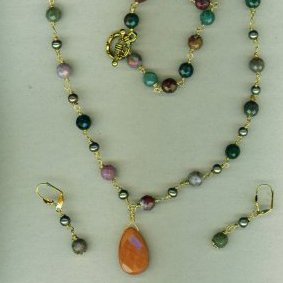 Faceted Tourmaline Wrapped 3pc Set