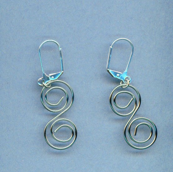 Silver-toned 'S' Spiral Wire Earrings