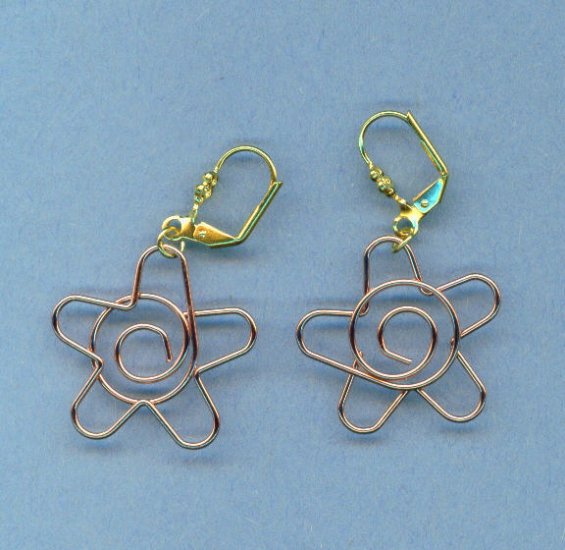 Copper Flower Wire Earrings