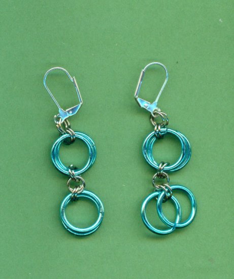 Double Ring Turquoise Earrings