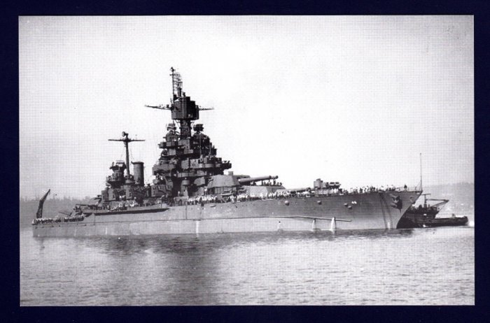 USS MARYLAND BB-46 Battleship Navy Ship Postcard