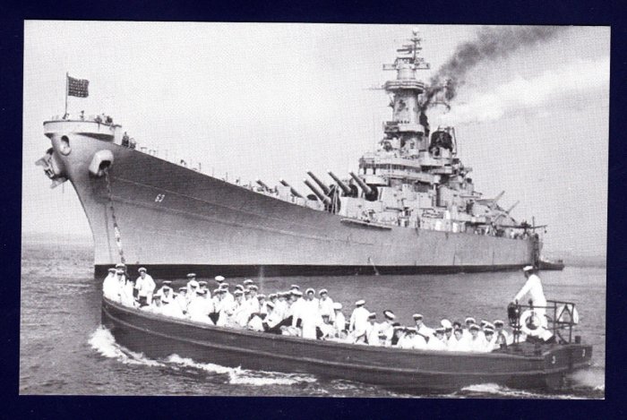 USS MISSOURI BB-63 Batleship Navy Ship Postcard