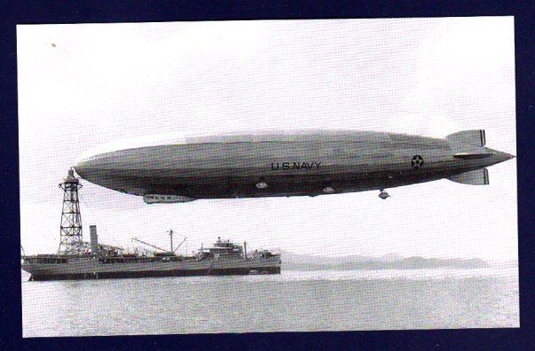 USS PATOKA AO-9 & Airship USS SHENANDOAH ZR-3 Navy Ship Postcard