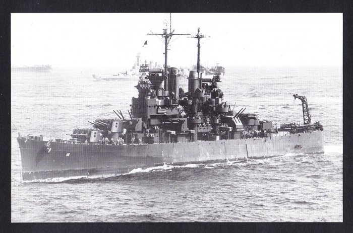 USS SANTE FE CL-60 Cruiser Navy Ship Postcard