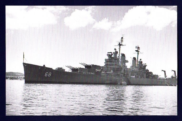 USS BALTIMORE CA-68 Cruiser Navy Ship Postcard