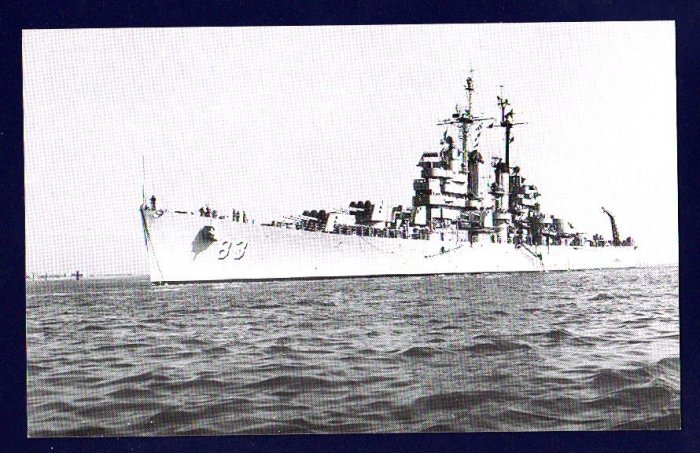 USS MANCHESTER CL-83 Cruiser Navy Ship Postcard