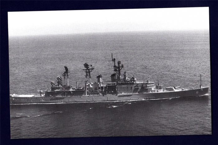 USS PROVIDENCE CLG-6 Guided Missile Cruiser Navy Ship Postcard